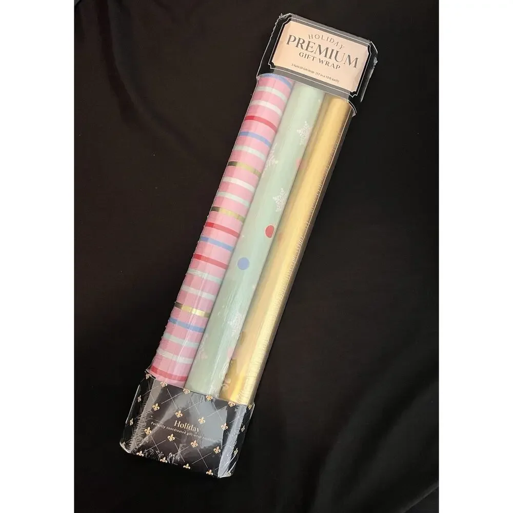 Premium Wrapping Paper Set NWT Holiday Gift Wrap With Tags